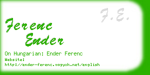 ferenc ender business card